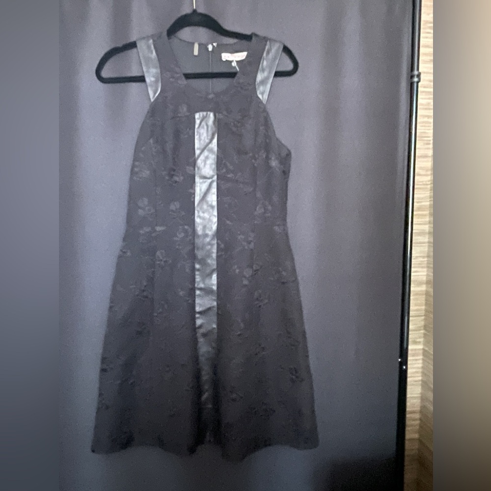 Rebecca Taylor Black Dress with Leather Embellishments, 8